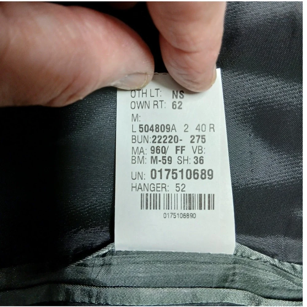 Calvin Klein Suit 40R Gray Pinstripe 2-Button Wool Cashmere Blend Made in Canada